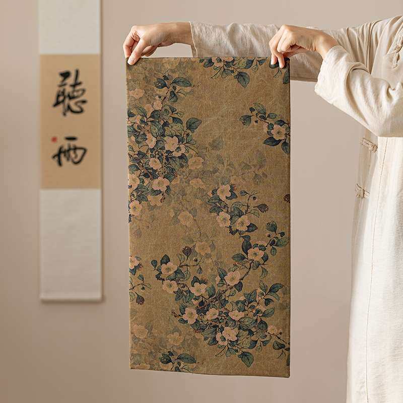香云纱手工茶席家用双面国风隔热茶桌布新中式禅意干泡盘复古桌旗