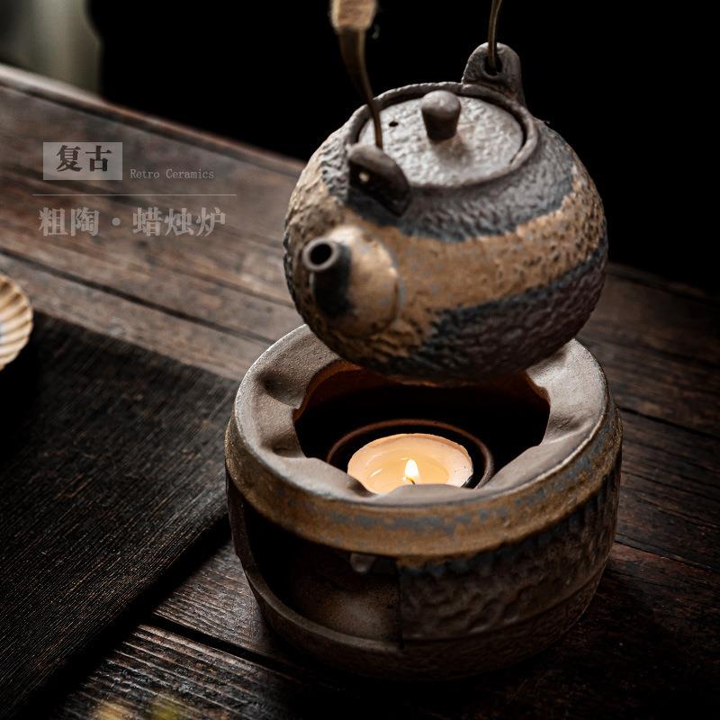 中式提梁壶温茶炉套装家用陶瓷煮茶壶茶炉温茶组蜡烛加热泡茶器