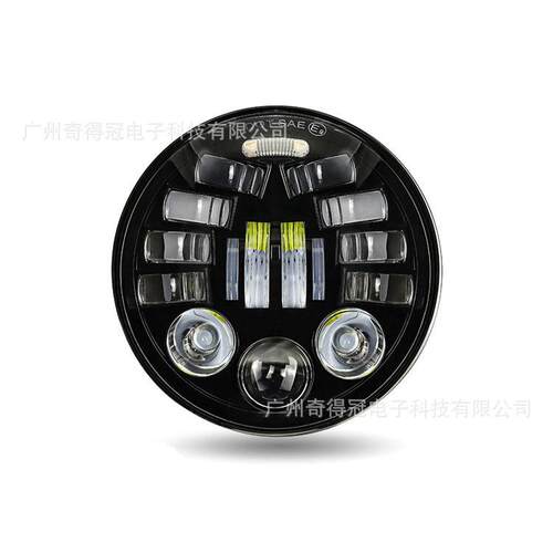 跨境7寸毛毛虫牧马人大灯h4远近一体改装车灯双光透镜汽车led大灯