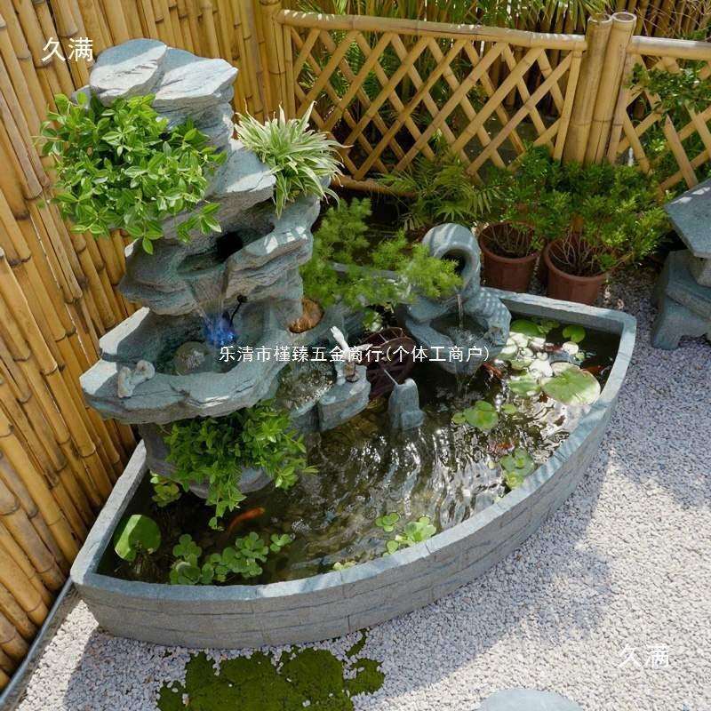 庭院循环水景观装饰品假山流水喷泉生财摆件阳台鱼池造景室外花园