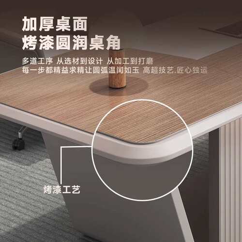 高档轻奢办公桌老板桌简约现代烤漆大班台总裁桌经理桌椅组合单人