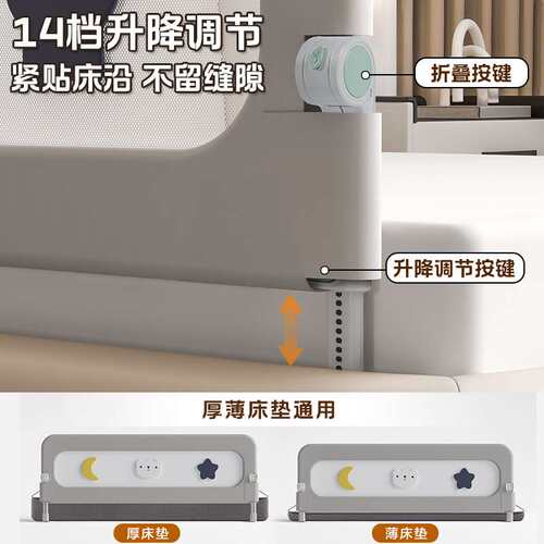 婴儿床围栏防护栏宝宝防床边挡板旅行折叠幼儿童便捷床围栏一面