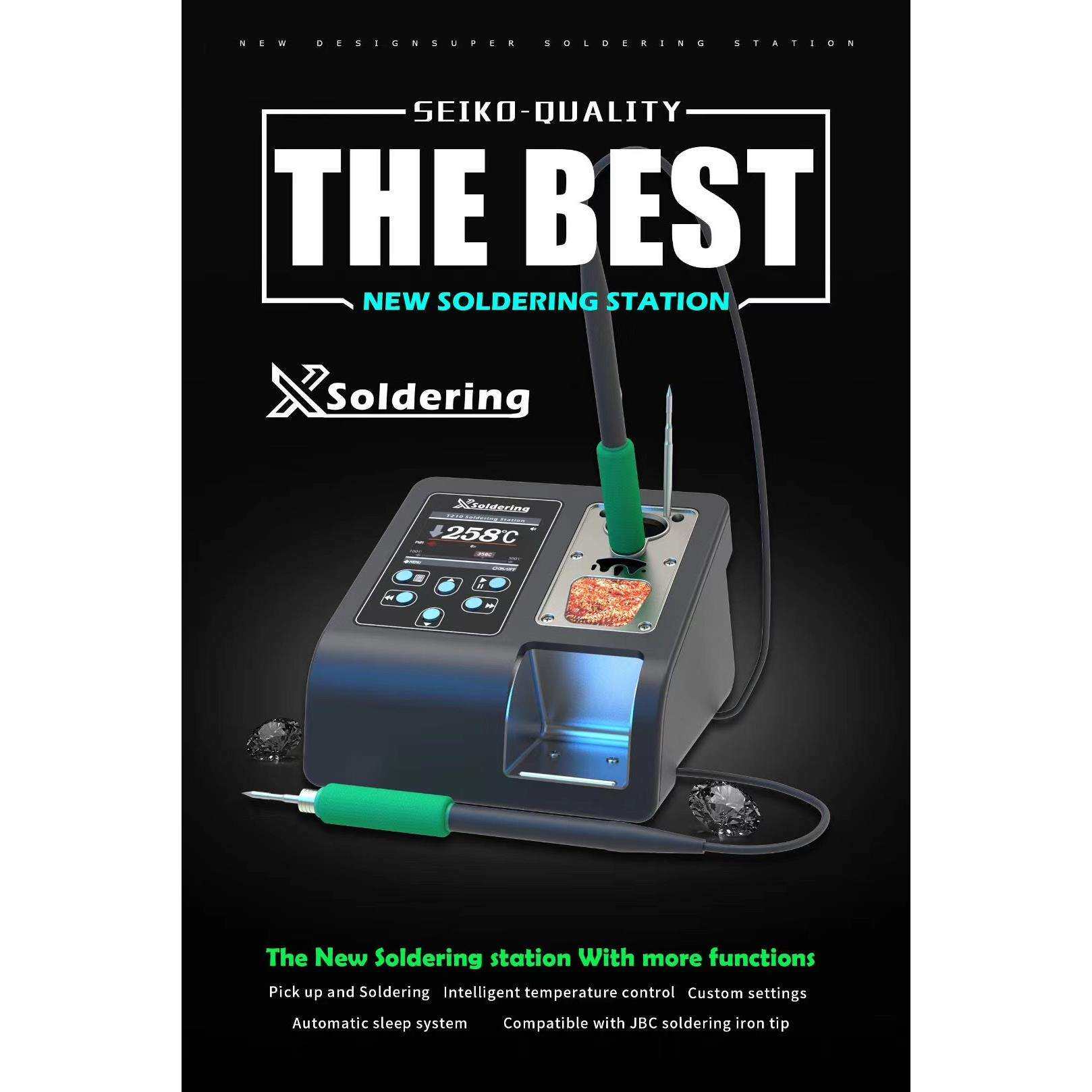 X SOLDERING 焊台 2秒升温350度精密电烙铁指纹飞线特尖配JBC焊头