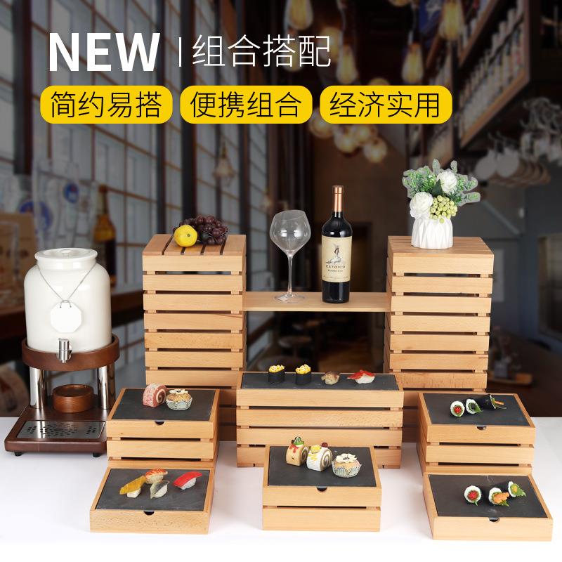 自助餐茶歇层架冷餐原木点心架寿司糕点甜品摆台宴会发布会展示架