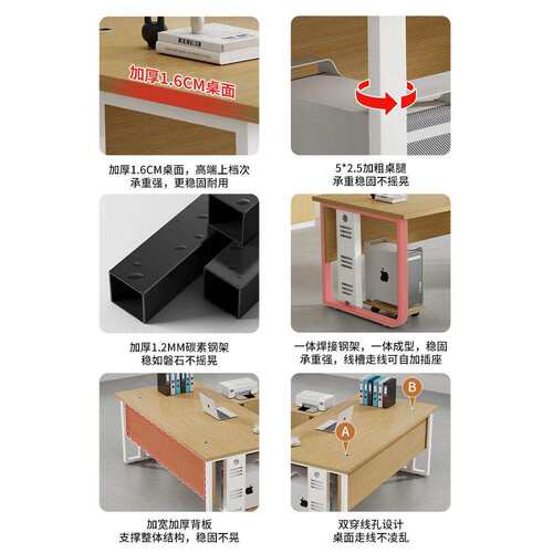 办公桌老板桌现代简约单人员工位办公室职员桌椅组合家用电脑桌子
