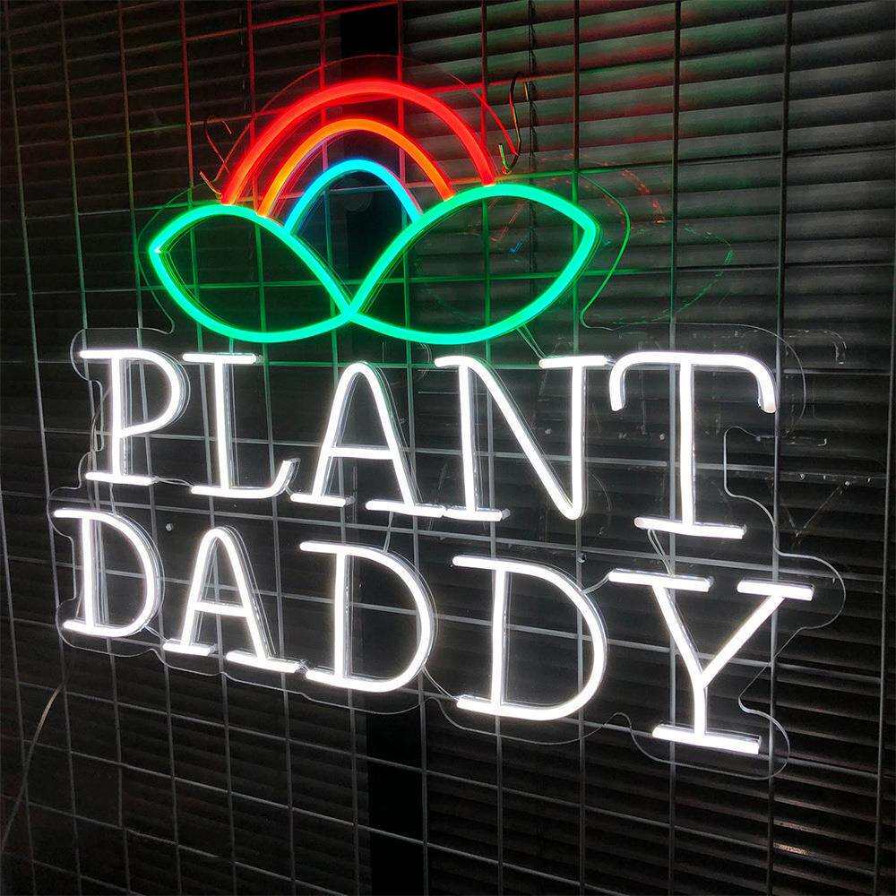 led霓虹灯造型PLANT DADDY植物招牌装饰灯字母造型灯跨境厂家直供