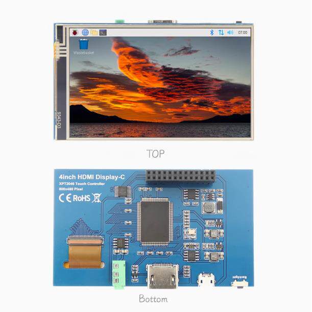 4寸树莓派HDMI显示器触摸屏 IPS 800X480 for Raspberry Pi3B+/4B