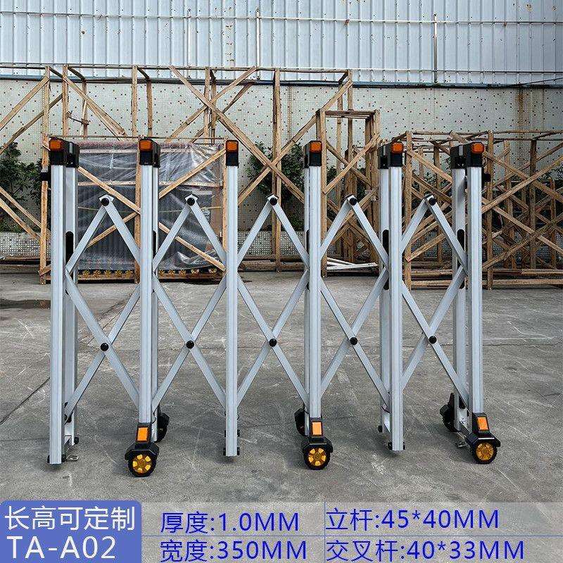 手动推拉伸缩门加厚移动装修护栏路障折叠围栏家用不锈钢推拉门