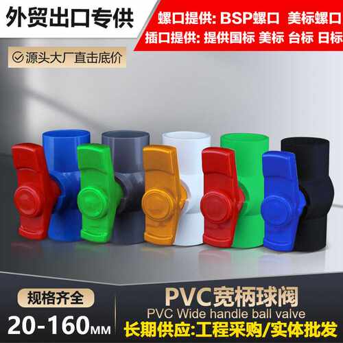 PVC美标PN16球阀 给水开关闸阀塑料胶粘内丝阀门DN20 25 32 40 50