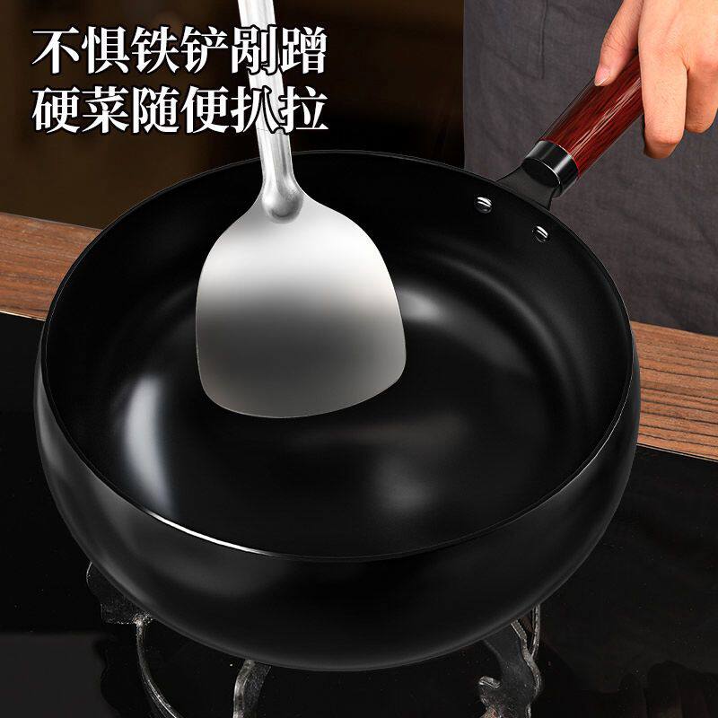 小厨妞正品章丘正宗大肚锅古法手工锻打铁锅炒锅家用炒菜锅无涂层