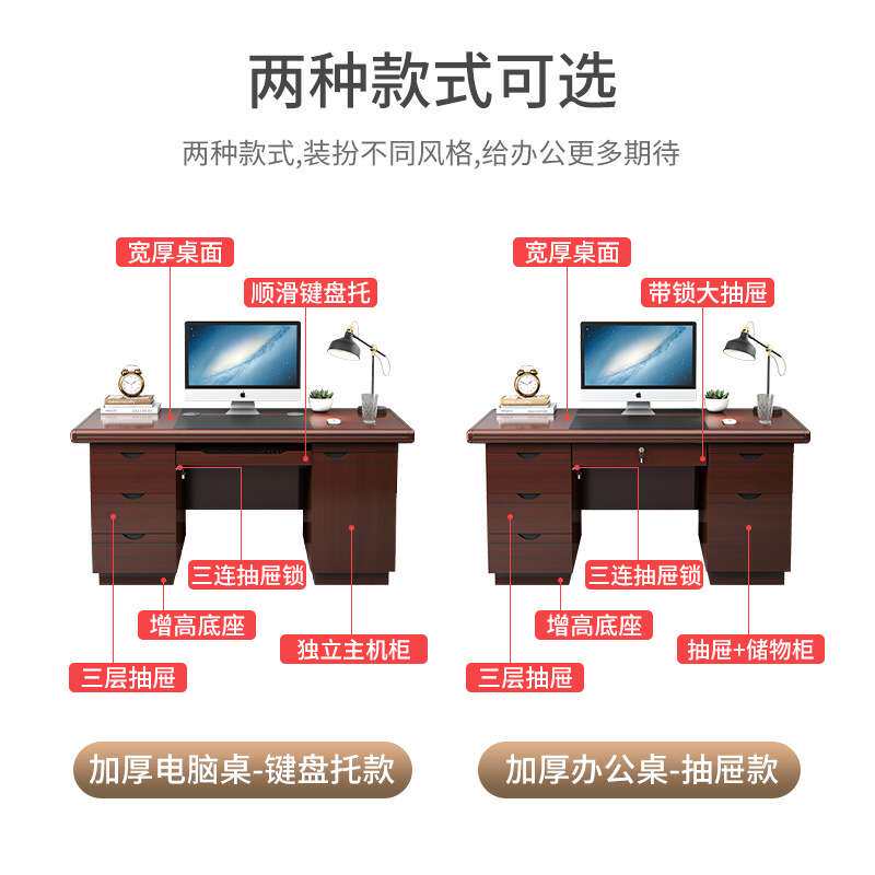 办公桌老板桌简约现代办公室电脑桌子工作台子员工位职员桌椅组合