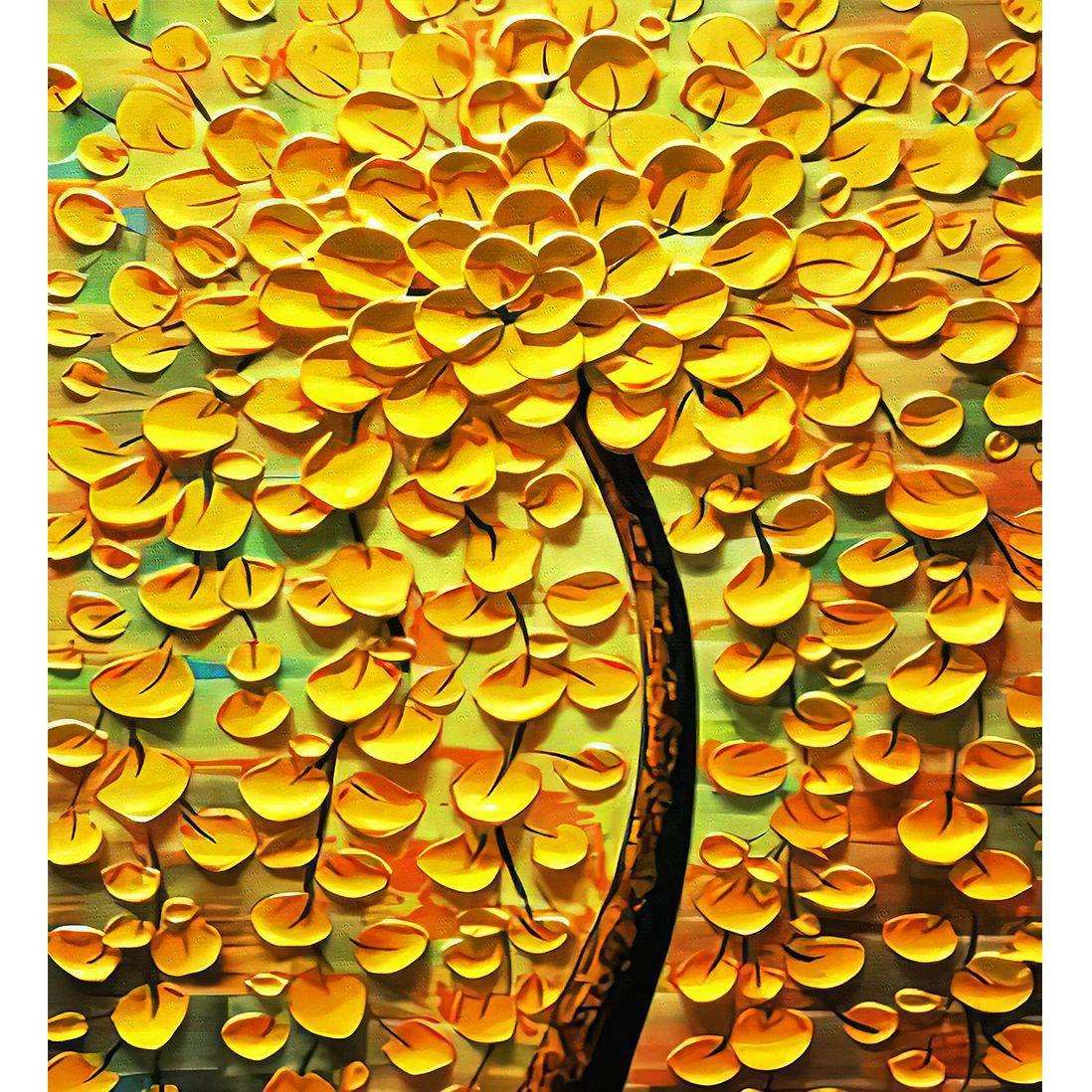 玄关手绘油画竖版现代装饰画简约风入户走廊过道壁画立体发财树