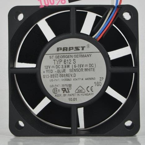 原装德国西德 TYP 612S 12V 2.5W 60*60*25MM高端设备双滚珠风扇