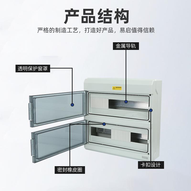 36路防水配电箱明装开关盒户外塑料空气开关电控箱漏电保护电表箱
