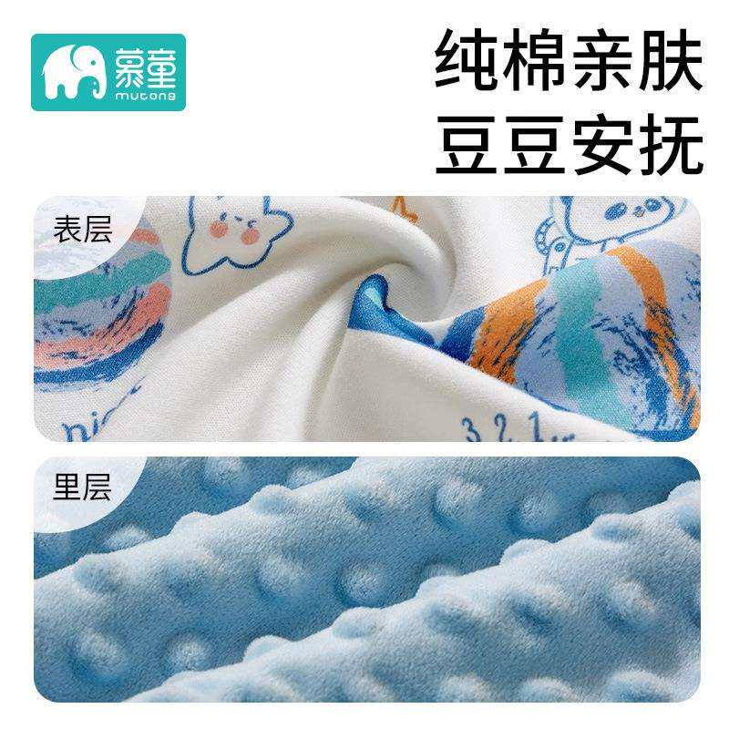 宝宝睡袋纯棉儿童无袖背心式分腿睡袋全棉防踢被针织睡袋四季通用