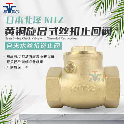 KITZ北泽止回阀PN16RDZ 黄铜单向阀自来水内螺纹卧式逆止阀 现货