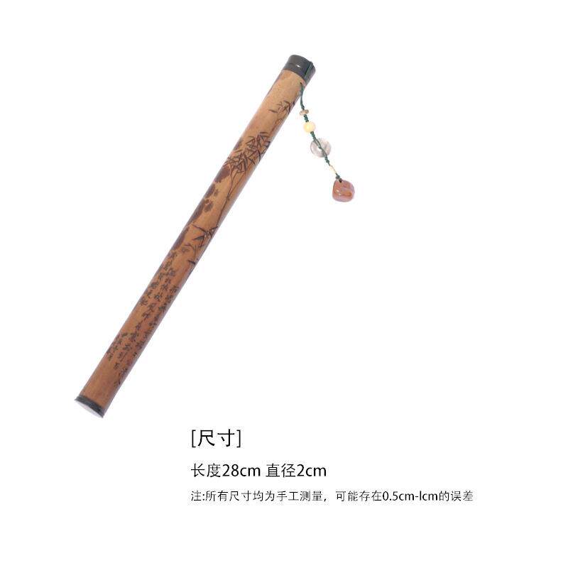 湘妃竹手工雕刻香筒家用茶具沉香插香道用具线香筒茶道零配