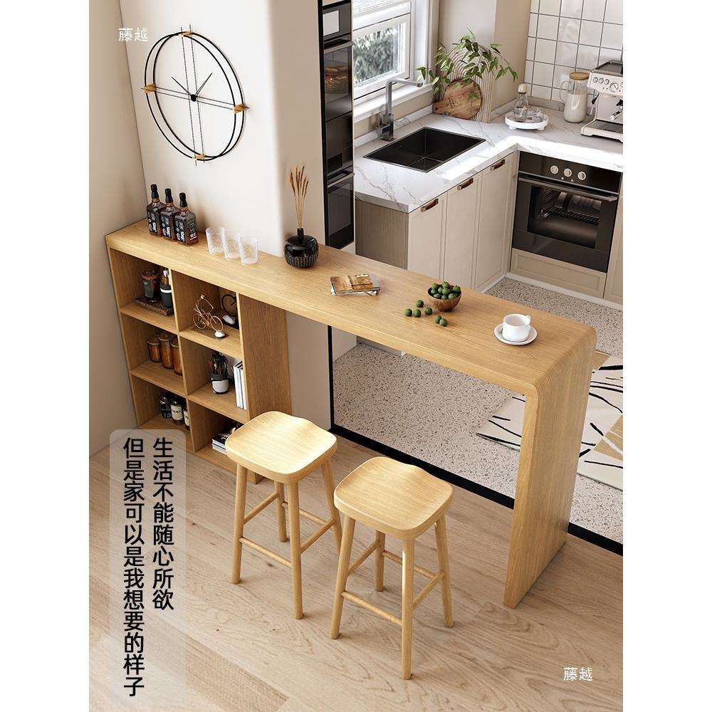 家庭隔断小吧台餐桌一体家用客厅开放式厨房垭口桌子岛台高脚实木