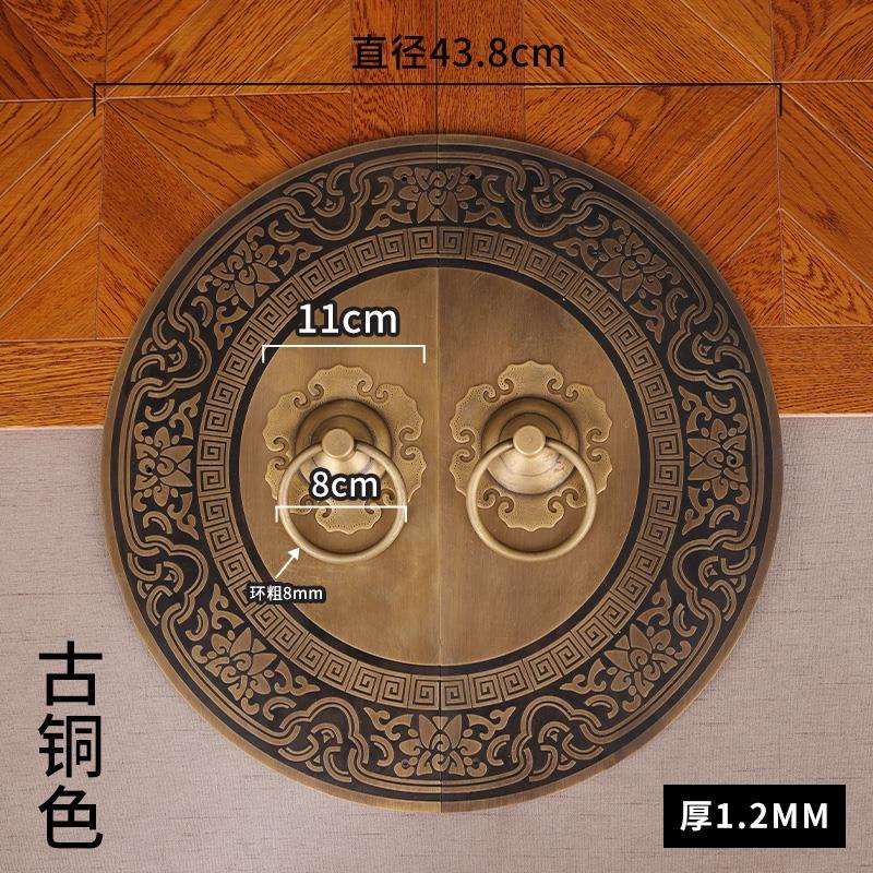 中式仿古大门纯铜拉手插销门锁门环圆形定 制复古木门把手配件大