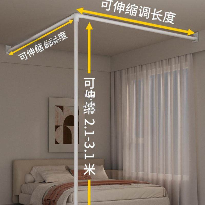门帘隔断帘子院租房窗帘卧室房间u型L宿舍玄关免打孔床位布帘