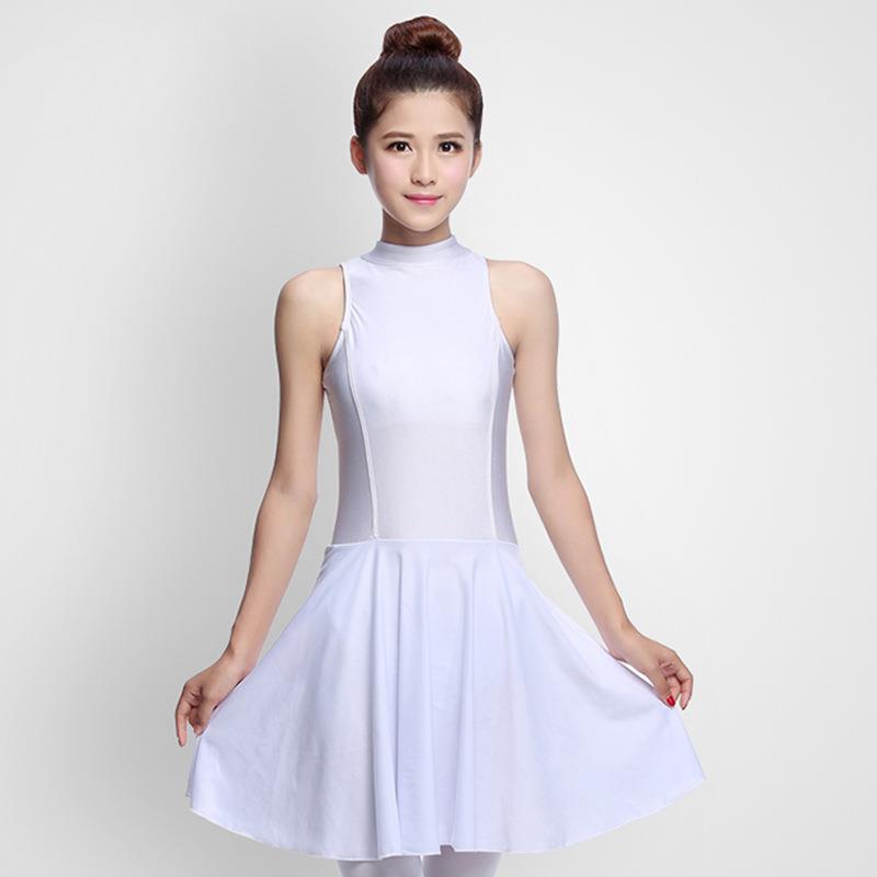 哇噢芭蕾舞连体练功服氨纶荷叶裙连体操服纱裙形体表演荷叶裙新款