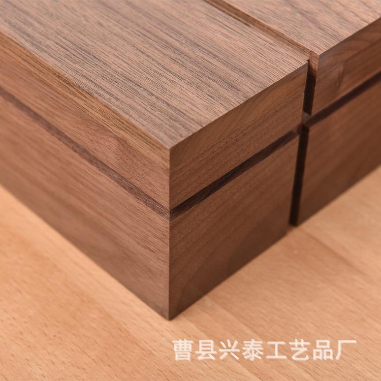 黑胡桃木抽纸盒客厅桌面纸巾盒办公室日式纸巾盒简约木质收纳木盒