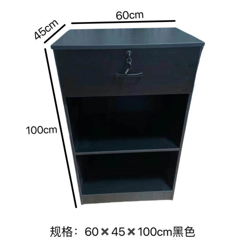 服装店美甲店小型店铺收银台接待台中岛展示柜靠墙柜黑色吧台简约