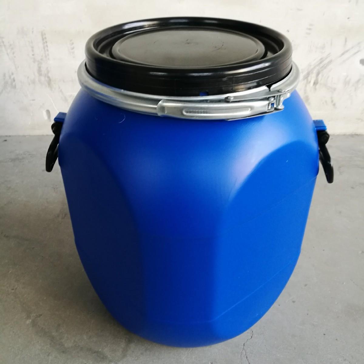 50L塑料桶方桶抱箍桶法兰桶50KG大口桶水桶耐酸碱手提桶密封