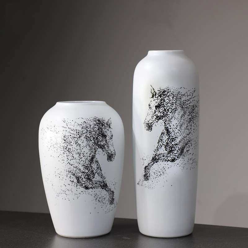 新中式创意陶瓷花瓶摆件北欧插花器客厅餐桌电视柜玄关家居装饰品