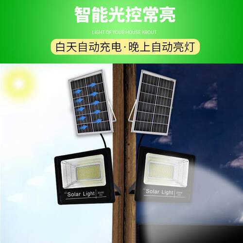 太阳能灯户外庭院灯家用超亮LED照明路灯新农村100W室内外投光灯