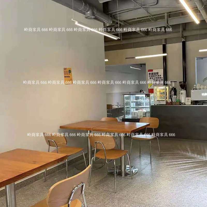意式铁艺奶茶店休闲餐桌椅组合咖啡厅汉堡炸鸡店工业风实木靠背椅