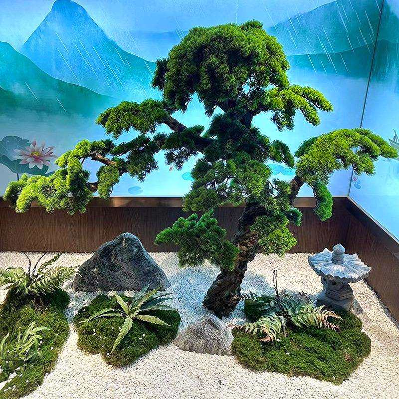 仿真松树迎客松罗汉松假松树商场酒店装饰造型迎客松景观摆件摆件