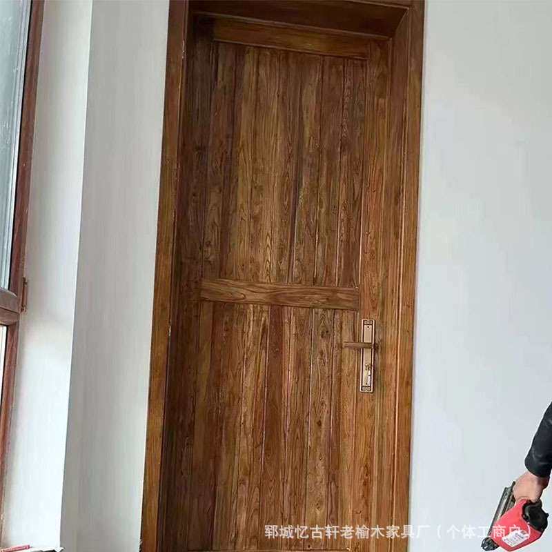 中式实木大门仿古木门农村老师别墅卧室门民宿木门老榆木门