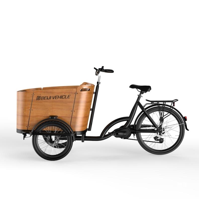 中置款cargo bike倒置电动三轮车东北倒骑驴货运车接送孩子宠物车