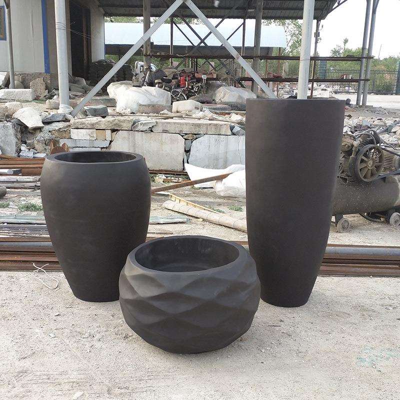厂家直供玻璃钢室内落地式花盆雕塑 花园复古风装饰造景水缸摆件