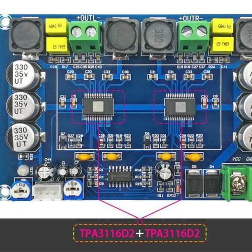 XH-M569 tpa3116d2 双通道数字功放150w x 2 高功率功放板