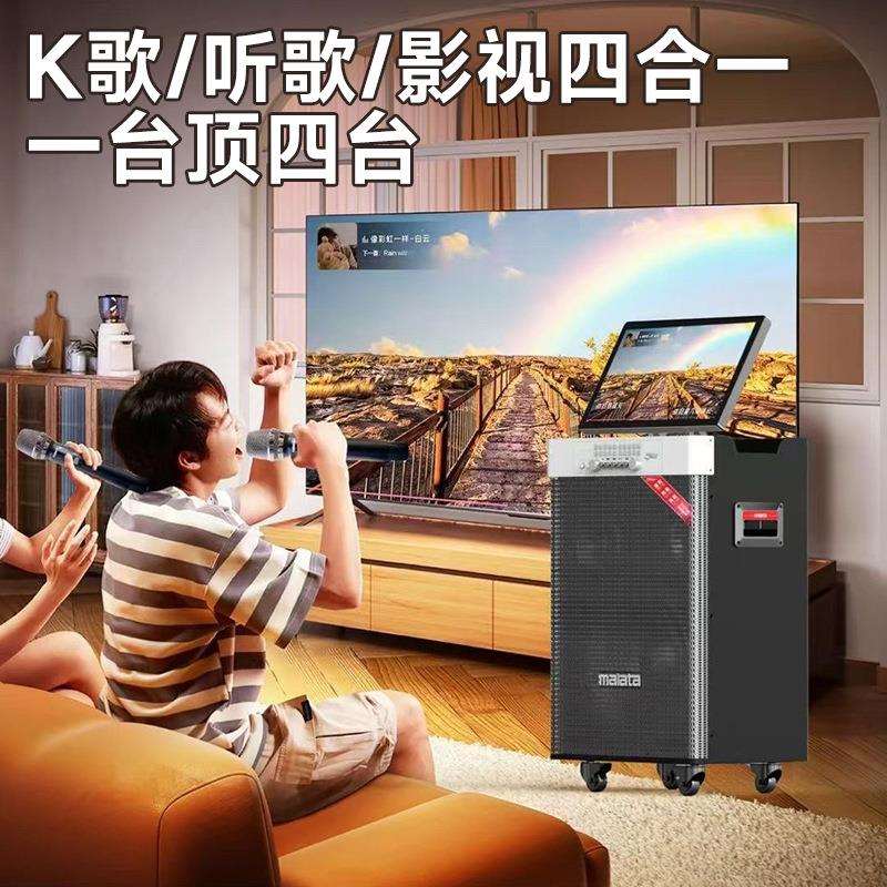 万利达9527户外K歌音响大功率广场舞音箱带显示屏内置声卡移动KTV