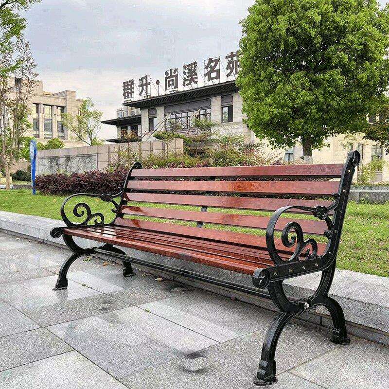 户外公园长椅条椅防腐木景区长凳子广场庭院座椅排椅公园椅扶手
