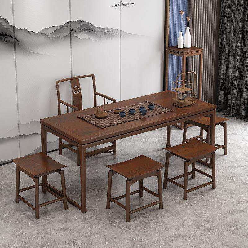 新中式实木书桌白蜡木书法桌禅意书房画案简约办公电脑桌榫卯家具