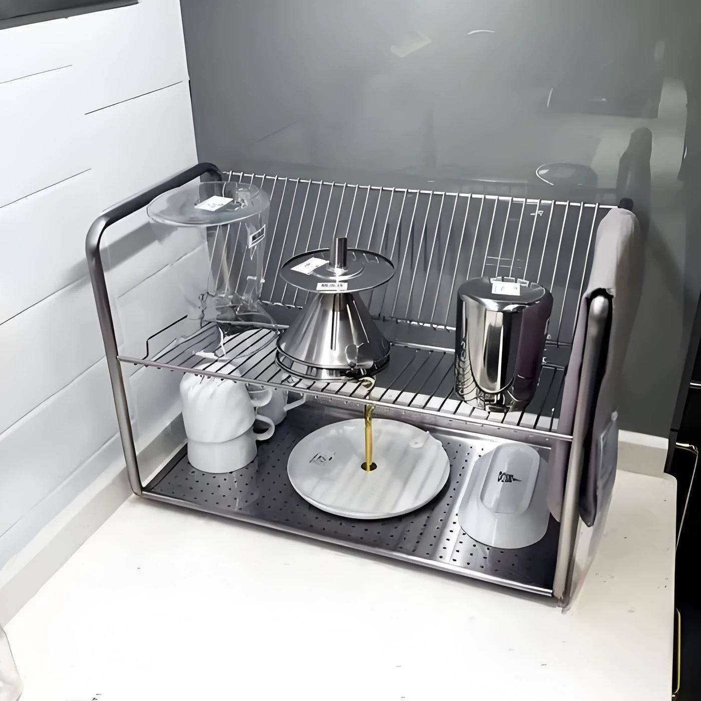 不锈钢厨房置物架奥格宁餐具沥干架盘碟碗沥水架厨具收纳角架