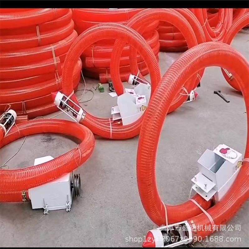 家用弹簧蛟龙软管吸粮机4寸5米软管抽料机红色牛筋管吸料机