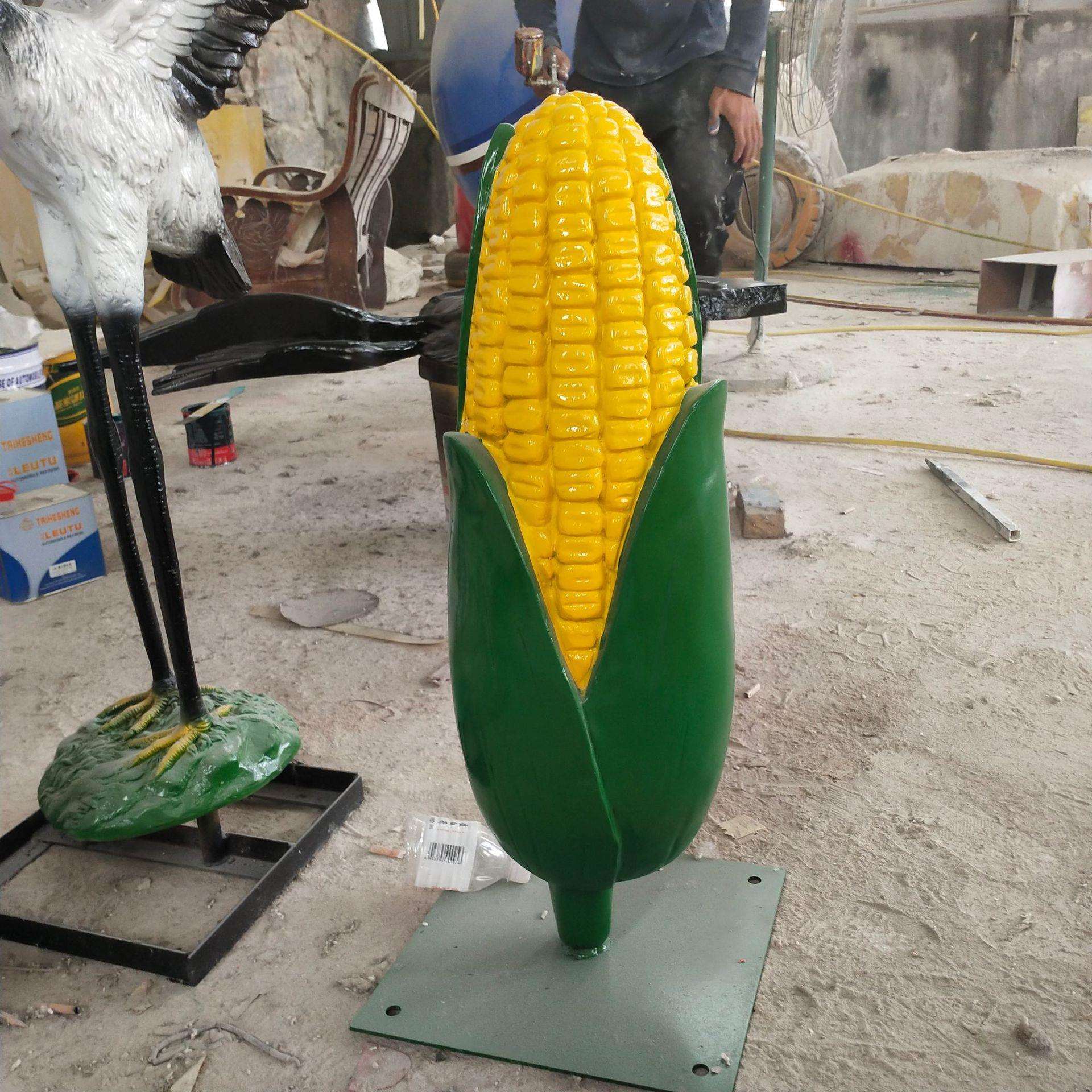 玻璃钢玉米雕塑仿真水果蔬菜雕塑商场美陈园林景观雕塑摆件