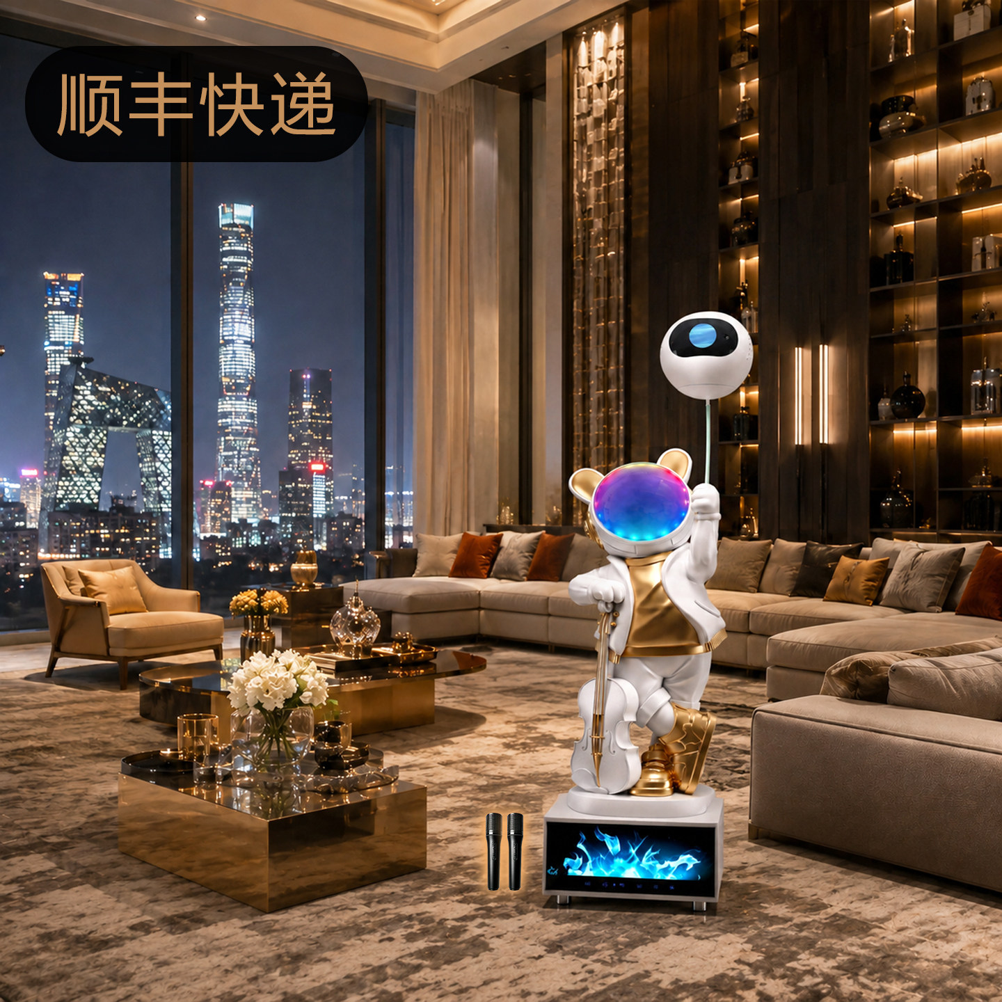 小爱太空人宇航员大落地摆件沙发边电视柜旁乔迁礼物客厅轻奢装饰
