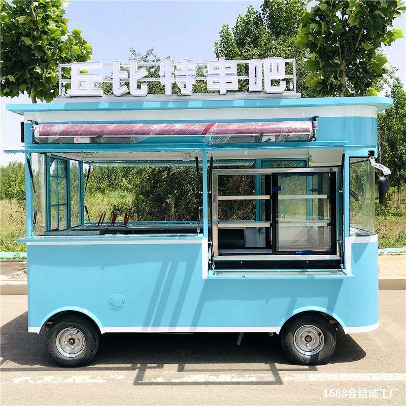 餐车早餐多功能景区商用移动小推车流动式四轮推车流动炸串地摊车