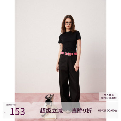 SEEKSIMPLE黑色直筒宽裤