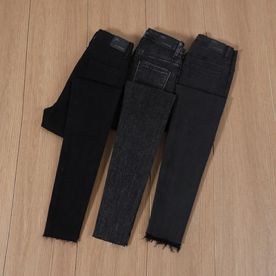 黑色牛仔裤女2025秋冬新