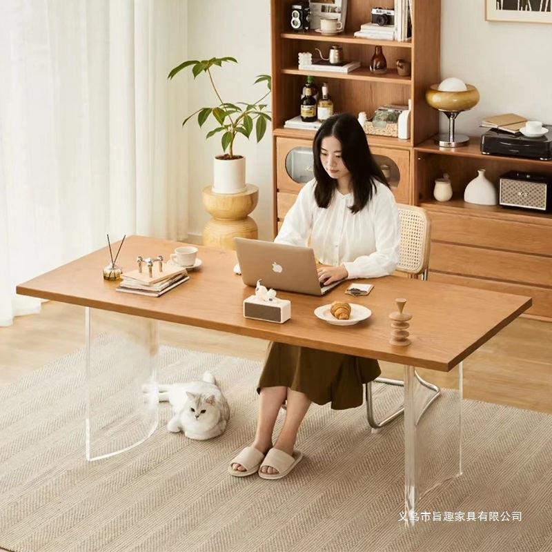 北美橡木实木学习桌书桌餐桌板办公台面板吧台木板高端飘窗书架板