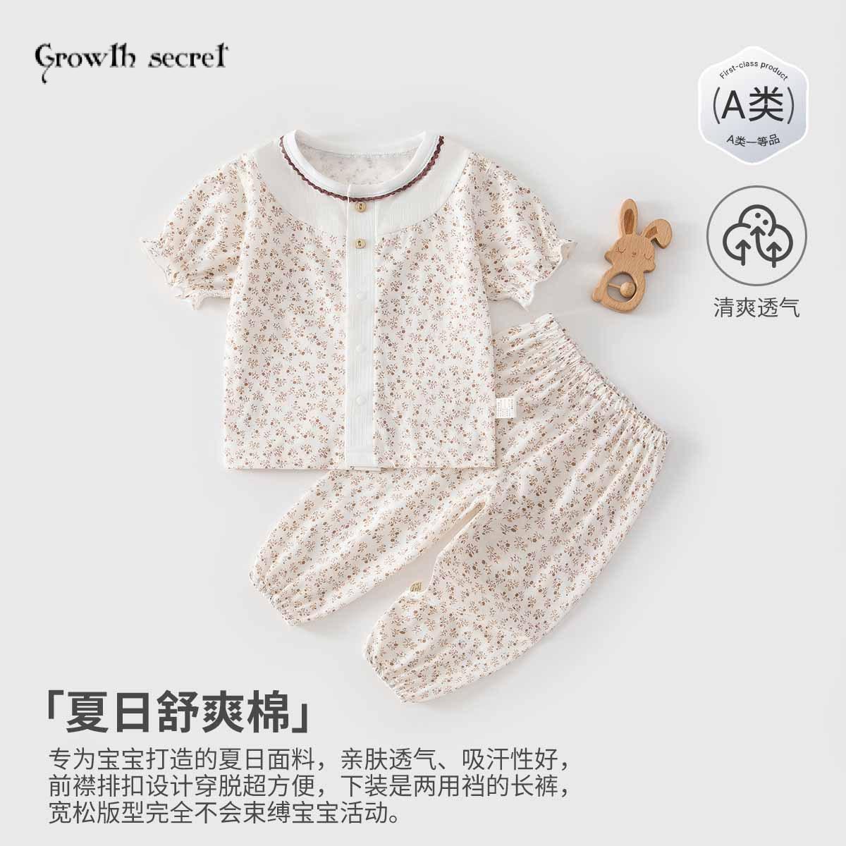 婴儿衣服分体套装短袖长裤夏季薄款女宝宝外出服儿童家居服两件套