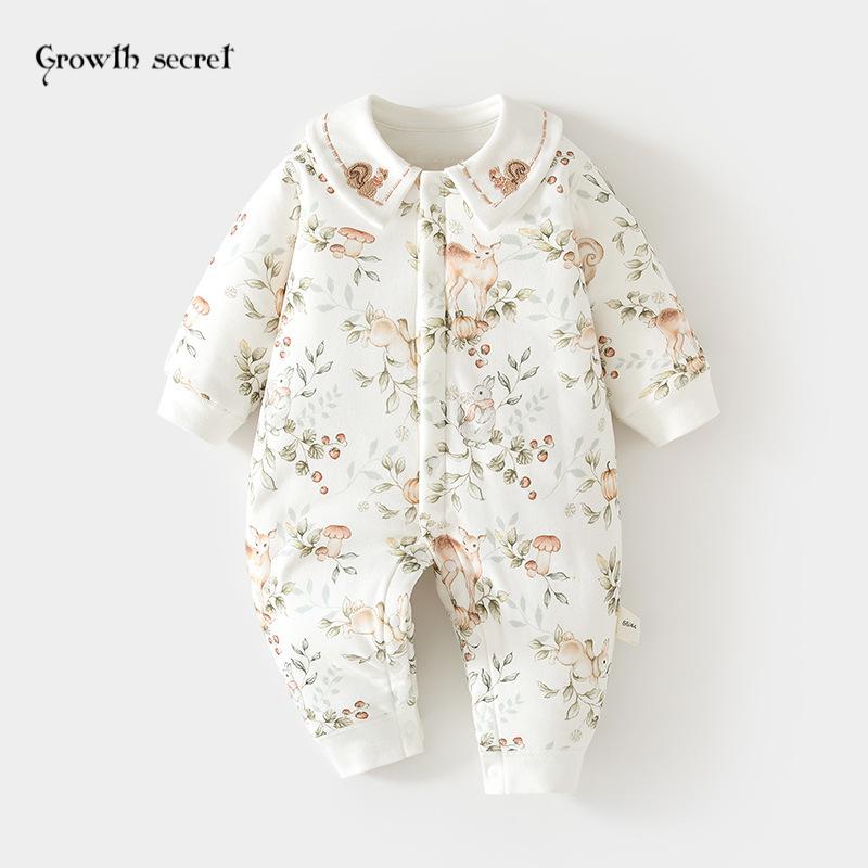 婴儿连体衣女童衣服秋冬季新款夹棉男宝纯棉加厚保暖哈衣棉衣棉服