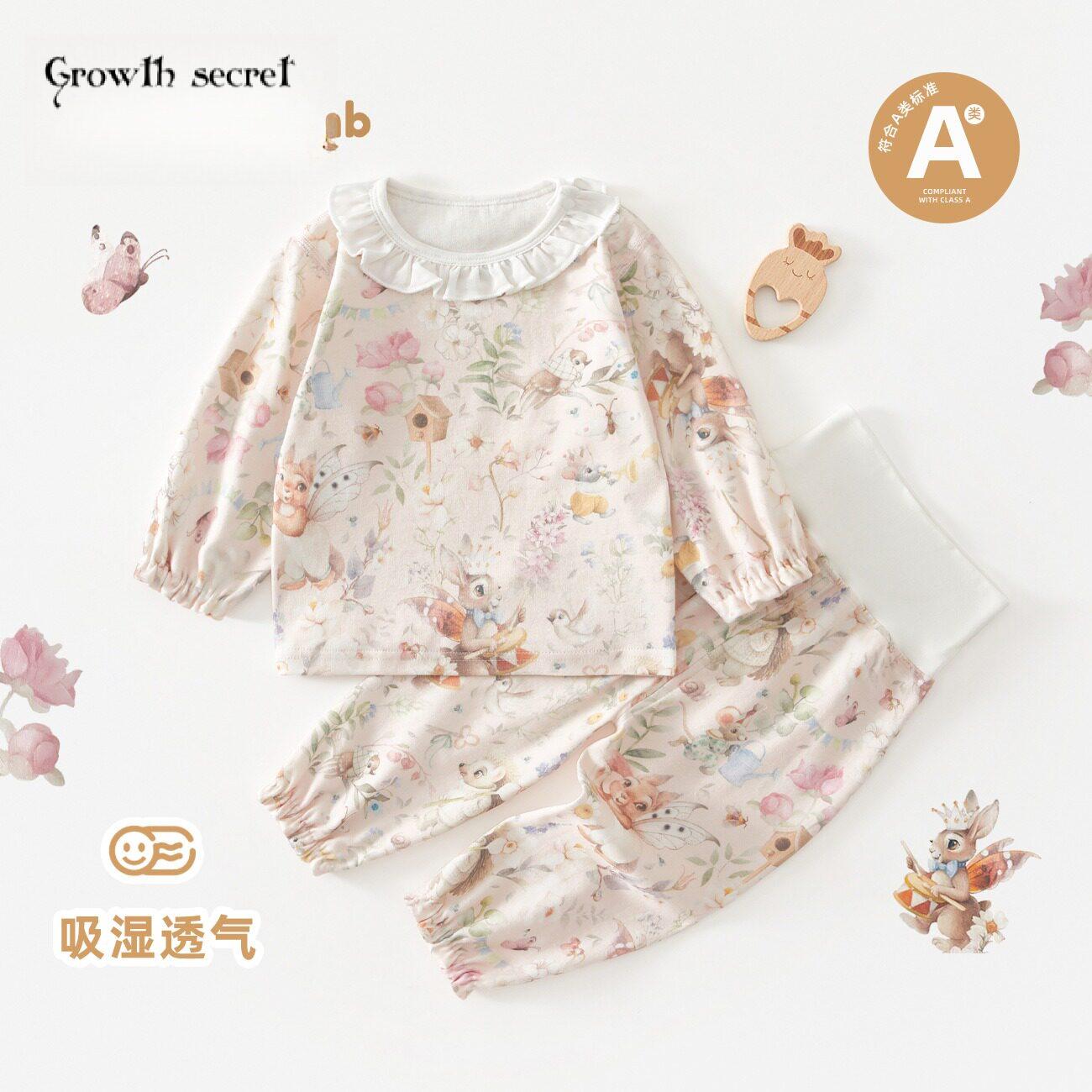 婴儿睡衣服春夏长袖套装家居服分体童内衣空调服薄款女宝宝a纯棉